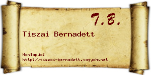 Tiszai Bernadett névjegykártya